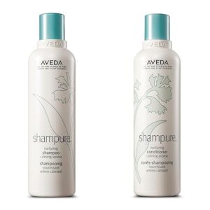 Aveda Shampure Nurturing Shampoo & Conditioner Duo | Daily Shampoo & Conditioner for Normal, Fine to Medium Hair | Silicone Free, 8.5 Fl Oz (Pack of 2)