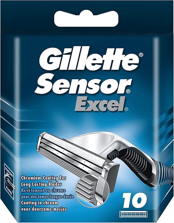 Gillette Sensor Excel Shaving Cartridges for Men Quantity: 10 (Packaging May Vary) - Image 2