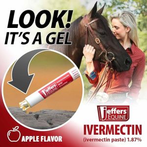 Jeffers Ivermectin Gel Dewormer for Horses - Apple Flavored, 1.87% Broad Spectrum Dewormer Paste - Effective Parasite Control for Worms, Pinworms, Bots & More - Safe for All Equine