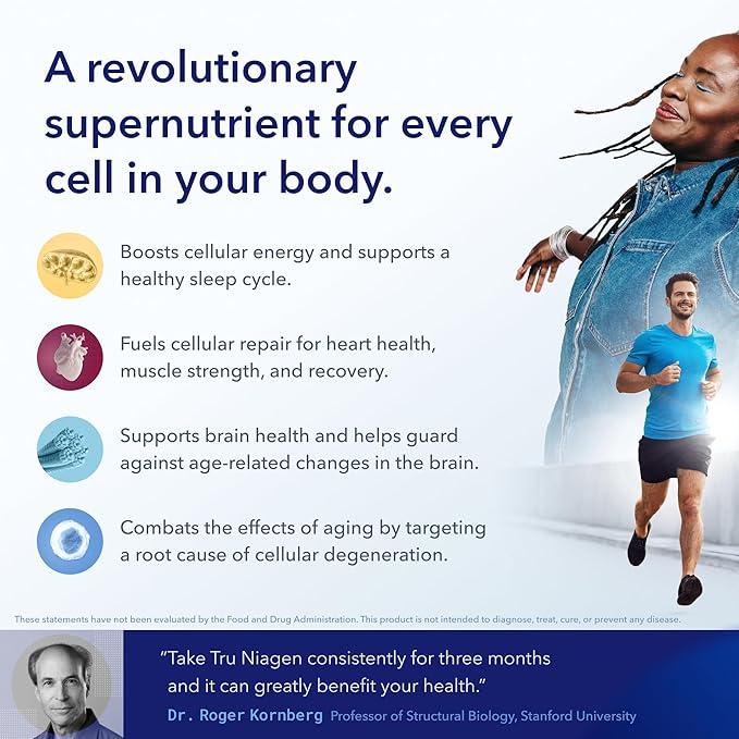 TRU NIAGEN PRO 300mg | Patented Nicotinamide Riboside NAD+ Supplement | NR Supports Cellular Energy Metabolism & Repair, Vitality, Healthy Aging of Heart, Brain & Muscle (60 Servings) - Image 2
