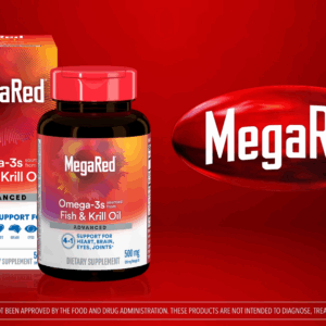 MegaRed Advanced 4in1 500mg Omega-3 Fish Krill Oil Supplements, Heart Brain Eyes Joints Health, 80 Softgels