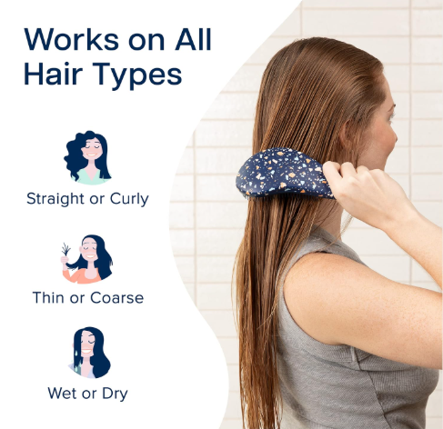 Thru Detangling Hair Brushes for Women - Detangler Brush for Curly or Straight, Wet or Dry Hair - Gentle on Tangles Comb - 7.5x3-Inch, Turquoise and Terrazzo (Pack of 2) - Image 3