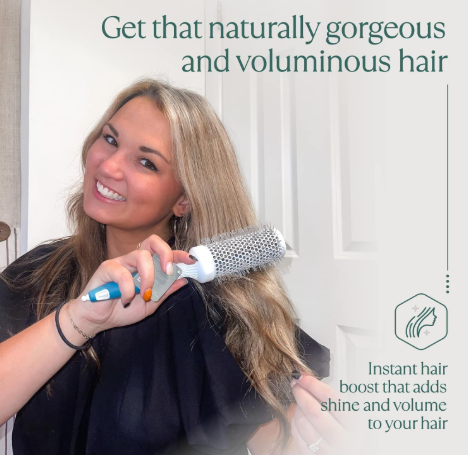 Professional Round Brush for Blow Drying - Small Ceramic Ionic Thermal Barrel Brush for Sleek, Precise Heat Styling and Salon Blowout - Image 4