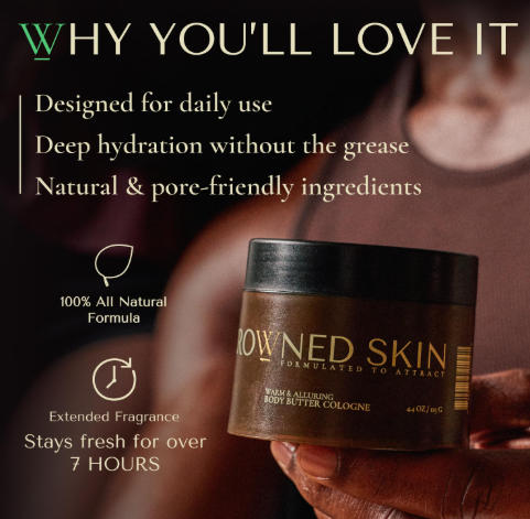 Crowned Skin Empire Body Butter Cologne for Men | Smoky Citrus Musk | As Seen On Shark Tank | Scented with Lemon & Lavender | Infused with Natural Shea & Mango Butters | All-Day Fragrance | 4.4oz - Image 3