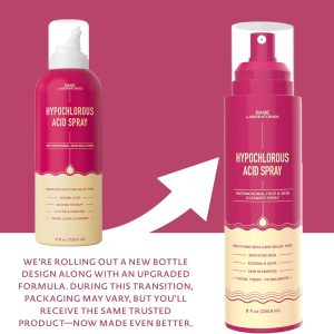 BASE LABORATORIES Hypochlorous Acid Spray - Skin Healing for Wounds - Solution for Wound Care, Post-Tattoo Care and Piercing - Saline Cleansing Solution - 480ml