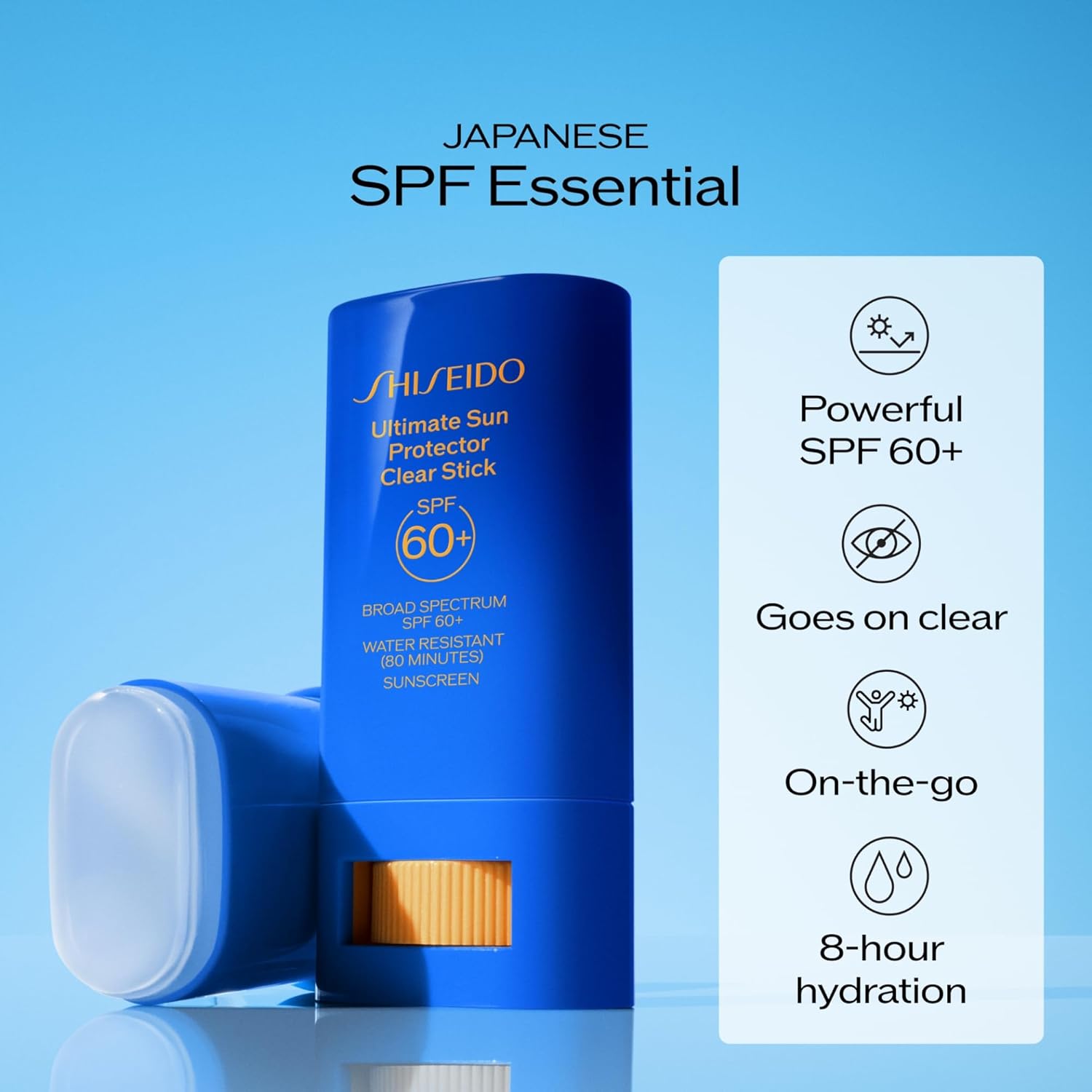 Shiseido Clear Sunscreen Stick - Invisible Broad-Spectrum Face Sunscreen - Wear Under & Over Makeup - Lightweight Formula - All Skin Types - Image 2