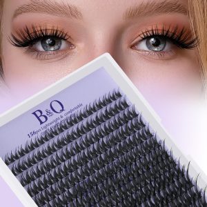 B&Q Flora Lash Clusters B0X,Flaunt Eyelash Clusters 156PCS Comfortable band Cluster Eyelash Extensions,8-18mm Individual Lashes Lightweight D Curl Lash Clusters Soft Eyelashes Wet Look(Flaunt B0X)