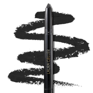LAURA GELLER NEW YORK Kajal Longwear Kohl Eyeliner Pencil – Soft Black – Smooth, Blendable Application, Long-Wearing, Non-Creasing – Infused with Caffeine & Vitamin E – Built-In Sharpener