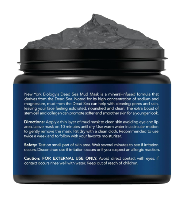 New York Biology Dead Sea Mud Mask for Face, Body | with Stem Cell and Collagen | Spa Quality Pore Refiner for Oily Skin | Natural Skincare for Women, Men | Tighten Skin | 4 oz (Pack of 2) - Image 4