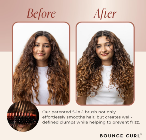 Bounce Curl Define EdgeLift Brush, 5-in-1 Tool for Effortlessly Defined Curls, Waves & Coils, Reduces Frizz - Pink - Image 3