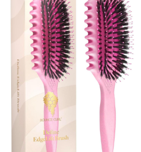Bounce Curl Define EdgeLift Brush, 5-in-1 Tool for Effortlessly Defined Curls, Waves & Coils, Reduces Frizz - Pink