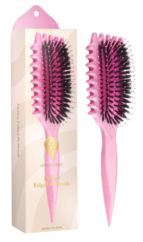 Bounce Curl Define EdgeLift Brush, 5-in-1 Tool for Effortlessly Defined Curls, Waves & Coils, Reduces Frizz - Pink