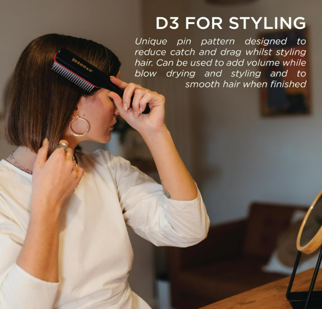 Denman D3 Original Curl Definer & Styler, Curly Hair Brush for Women & Men – 7 Row Detangling & Curl Defining Brush for Smooth Defined Curls - a precision Styling Brush for straight hair - Image 3