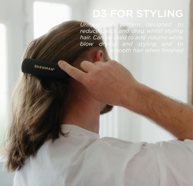 Denman D3 Original Curl Definer & Styler, Curly Hair Brush for Women & Men – 7 Row Detangling & Curl Defining Brush for Smooth Defined Curls - a precision Styling Brush for straight hair - Image 2