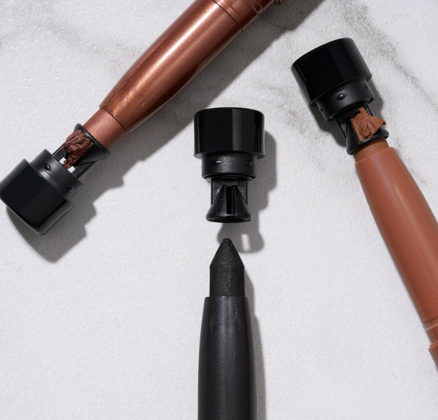 LAURA GELLER NEW YORK Kajal Longwear Kohl Eyeliner Pencil Duo - Deep Black & Smoky Taupe - Caffeine and Vitamin E - Smooth & Blendable Liner - Built-In Sharpener - Image 3