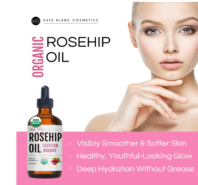 Kate Blanc Cosmetics Rosehip Seed Oil for Face, 100% Pure Organic | Cold Pressed Unrefined Rose Hip Facial Oil for Skin, Hair & Gua Sha Massage (1oz) - Image 2