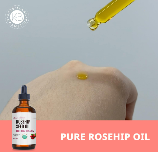 Kate Blanc Cosmetics Rosehip Seed Oil for Face, 100% Pure Organic | Cold Pressed Unrefined Rose Hip Facial Oil for Skin, Hair & Gua Sha Massage (1oz) - Image 4