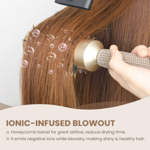 AIMIKE Round Brush for Blow Out, Medium Round Hair Brush Nano Thermal Ceramic & Ionic Tech, for Blow Drying & Styling, Curling and Shine - 2.9 inch Barrel w/Boar Bristles