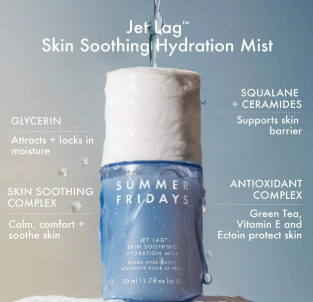 Summer Fridays Jet Lag™ Essentials - Mini Hydrating Skin Care Set With Jet Lag™ Mask, Eye Patches, Deep Hydration Face Serum & Hydration Mist - Travel Size Skincare Kit & Gift Set (4 Count) - Image 4