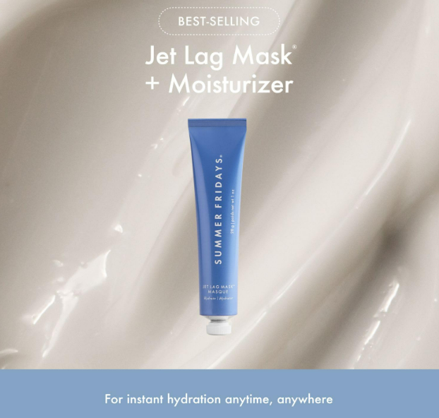 Summer Fridays Hydration Trio - Travel Size Jet Lag Mask + Full Size Lip Butter Balm Duo in Hot Chocolate + Toasted Marshmallow - Skin Care Set for Hydrated Complexion + Glossy, Soft Lips (3 Count)