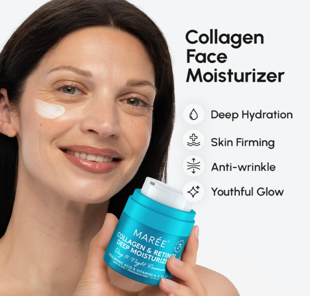 MAREE Face Moisturizer Retinol Cream for Face – Daily Wrinkle Cream for Women – Anti-Aging Face Cream – Facial Moisturizer with Collagen – Crema Hidratante Para la Cara for Skin Tightening - Image 2