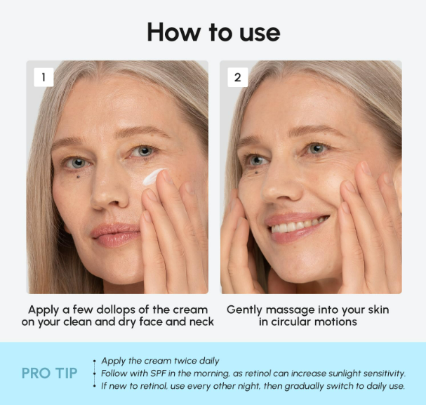 MAREE Face Moisturizer Retinol Cream for Face – Daily Wrinkle Cream for Women – Anti-Aging Face Cream – Facial Moisturizer with Collagen – Crema Hidratante Para la Cara for Skin Tightening - Image 3