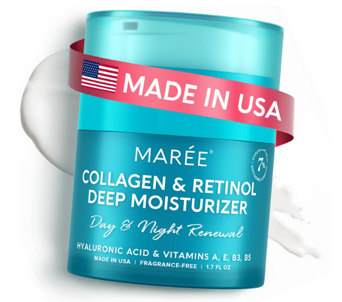 MAREE Face Moisturizer Retinol Cream for Face – Daily Wrinkle Cream for Women – Anti-Aging Face Cream – Facial Moisturizer with Collagen – Crema Hidratante Para la Cara for Skin Tightening