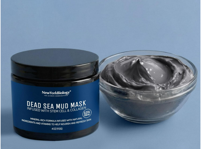 New York Biology Dead Sea Mud Mask for Face & Body | with Stem Cell and Collagen | Face Mask, Brush Applicator, Towel | Spa Quality Pore Refiner for Oily Skin | Natural Skincare for Women & Men | 4 oz - Image 3