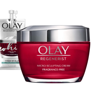 Olay Regenerist Micro-Sculpting Cream, Face Moisturizer, 1.7 oz + Whip Face Moisturizer Travel/Trial Size Bundle