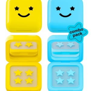 Starface Hydro-Star® Hydrocolloid Pimple Patches + Big Yellow Compact (32 ct) and Hydro-Star® Salicylic Acid Patches + Big Blue Compact (32 ct), 2-Pack, Shrink Spots, Absorb Fluid