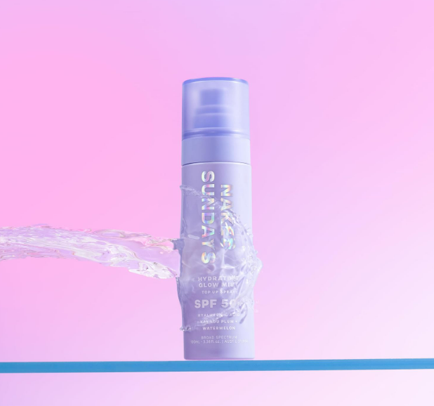 Naked Sundays SPF 50 Hydrating Glow Face Mist, Sunscreen Setting Spray & SPF Mist for Face, Makeup Setting Spray with Hyaluronic Acid, Lightweight, Non-Greasy Hydration, 75ml - Image 4