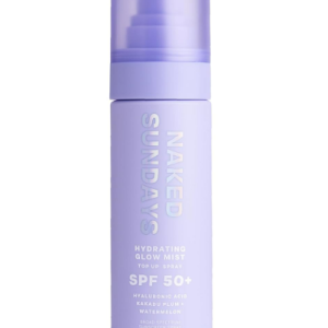 Naked Sundays SPF 50 Hydrating Glow Face Mist, Sunscreen Setting Spray & SPF Mist for Face, Makeup Setting Spray with Hyaluronic Acid, Lightweight, Non-Greasy Hydration, 75ml