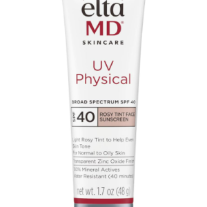 EltaMD UV Physical Tinted Sunscreen SPF for Face, 100% Mineral Active Sunscreen, Transparent Zinc Oxide Finish