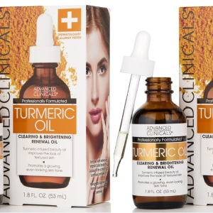 Advanced Clinicals Turmeric Oil Serum For Face | Facial Skin Care Serum With Jojoba + Coconut Oil To Improve Appearance Of Dark Spots & Uneven Skin Tone | Antioxidant Dry Skin Moisturizer, 2-Pack