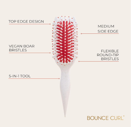 Bounce Curl Define EdgeLift Brush, 5-in-1 Tool for Effortlessly Defined Curls, Waves & Coils, Reduces Frizz - Cherry - Image 4