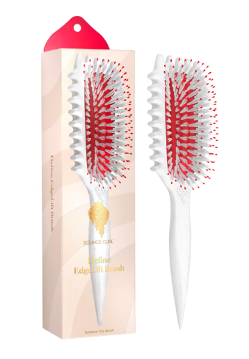 Bounce Curl Define EdgeLift Brush, 5-in-1 Tool for Effortlessly Defined Curls, Waves & Coils, Reduces Frizz - Cherry