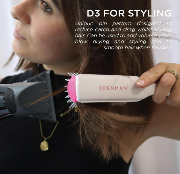 Denman D3 Original Curl Definer & Styler, Curly Hair Brush for Women & Men – 7 Row Detangling & Curl Defining Brush for Smooth Defined Curls - a precision Styling Brush for straight hair - Image 4