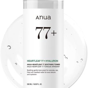 Anua Heartleaf 77 Soothing Toner, Moisturizing & Calming Facial Toner for Glass Skin, Hyaluronic Acid, Lightweight Hydration for Sensitive Skin, Redness Relief,Skin Cooling,Korean Skin Care,16.9 fl.oz