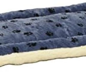 MidWest Homes for Pets QuietTime Reversible Paw Print Pet Bed, Soft Faux Fur & Fleece 48-Inch Crate Mat for Extra-Large Dogs, Machine Washable, Blue and Cream