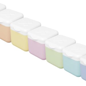 Equadose Magnetic Silicone Storage Containers, Rainbow Colors, 7 Cases | Modular Supplement & Travel Organizer, Reusable Soft Vitamin Jar, Fridge-Mountable, Deep Capacity, Secure Flip Lids, BPA-Free