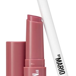 MAKEUP BY MARIO Rosewood Glow Lip Kit – Mini MoistureGlow Plumping Lip Serum & Ultra Suede Sculpting Lip Pencil, Rich Mauve – Hydrating Plumping Lip Duo, Travel Size