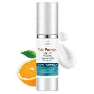 Sun Coast Sciences - Total Package Serum - Vitamin C Serum with Hyaluronic Acid & Peptides for Face - Hydrating Anti Aging Face Serum for Smoother, Firmer Looking Skin - 1 Fl Oz (Pack of 1)