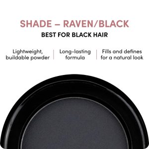 Billion Dollar Brows Eyebrow Powder, Raven/Black - Velvet Smooth Pressed Brow Filler - Buildable Water-Resistant Formula for Full Fluffy Brows - Vegan & Cruelty-Free Eye Makeup - 0.07 oz