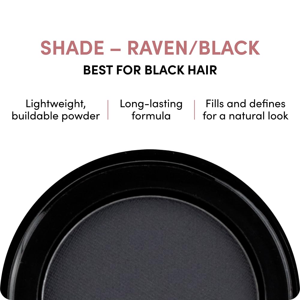 Billion Dollar Brows Eyebrow Powder, Raven/Black - Velvet Smooth Pressed Brow Filler - Buildable Water-Resistant Formula for Full Fluffy Brows - Vegan & Cruelty-Free Eye Makeup - 0.07 oz