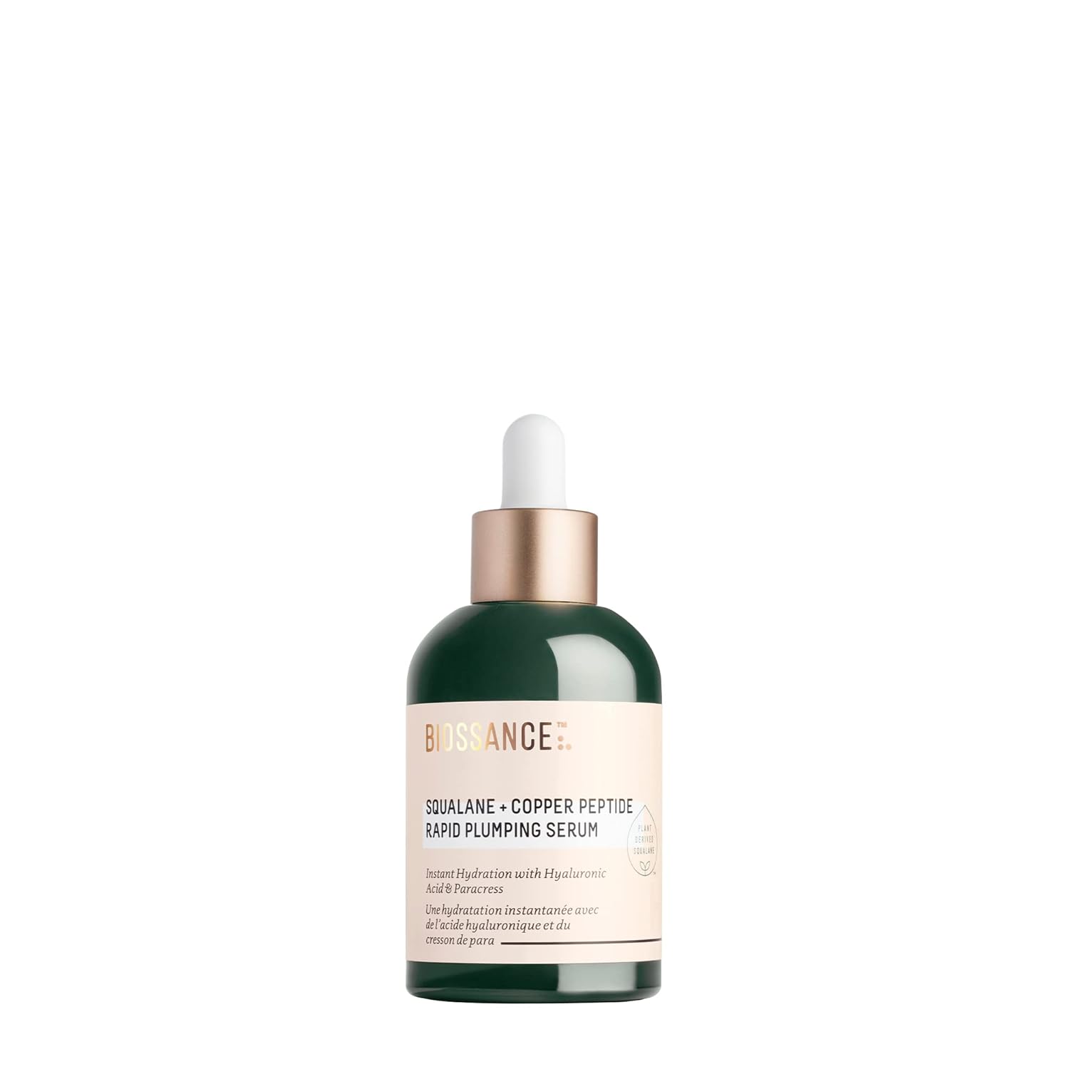 Biossance Squalane + Copper Peptide Rapid Plumping Serum - Face Serum for All Skin Types - Visibly Plumping + Firming Skin, Fine Lines + Wrinkles, Vegan Copper Peptides, Hyaluronic Acid - Image 3