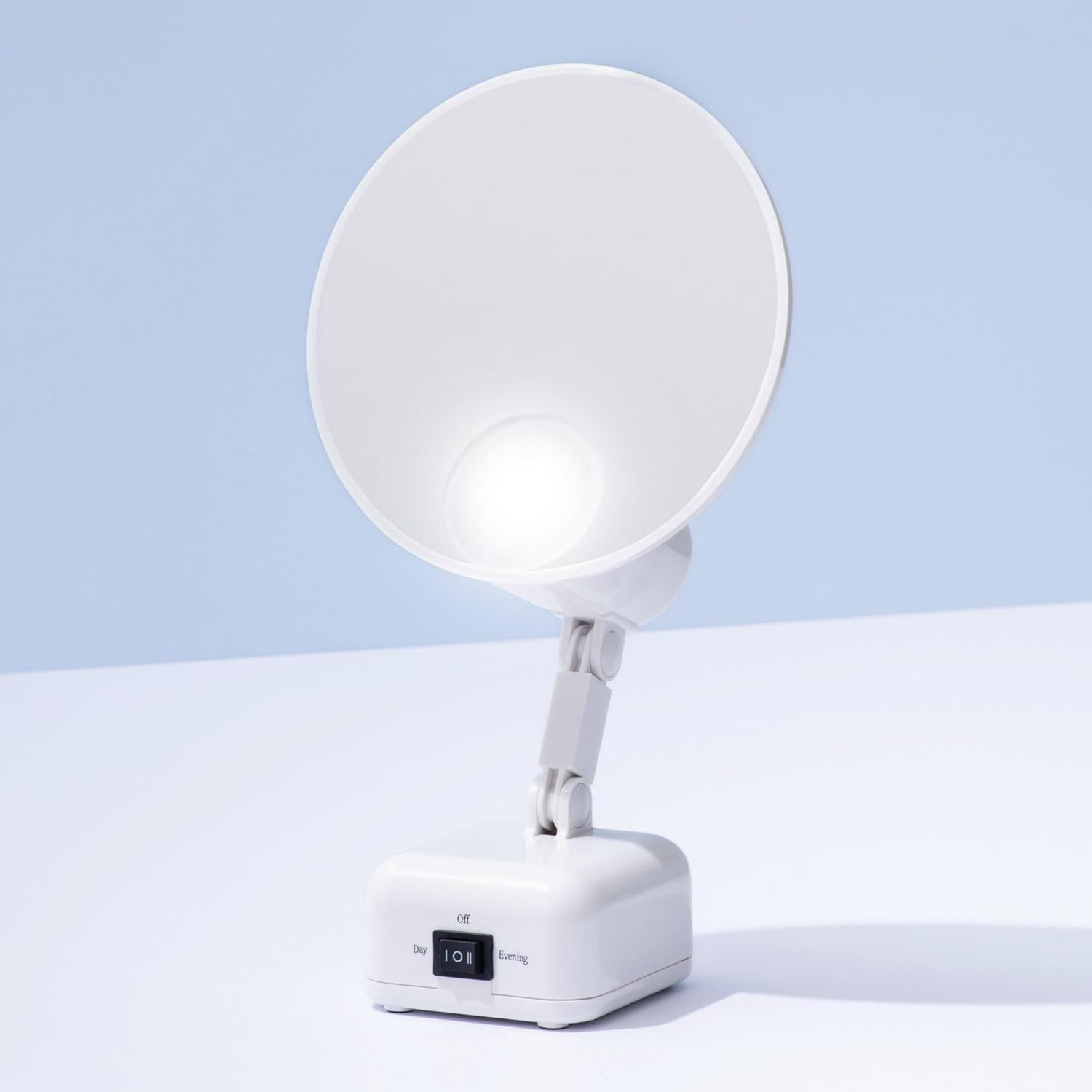 Floxite FL-615-2 15X magnifying mirror with light, Lighted travel makeup mirror with light and magnification, Round, LED, Tabletop, Portable vanity mirror for desk bathroom, electric plug in, personal - Image 2