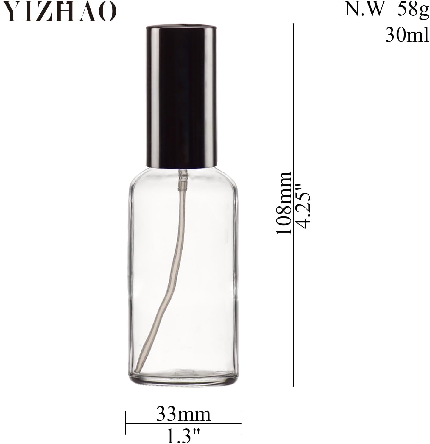YIZHAO Clear Glass Spray Bottles 1oz, with Small Fine Mist Spray, Metal Cap, Refillable for Essential Oil,Travel,Cleaning,Perfume,Aromatherapy,Makeup – 24 Pcs - Image 3