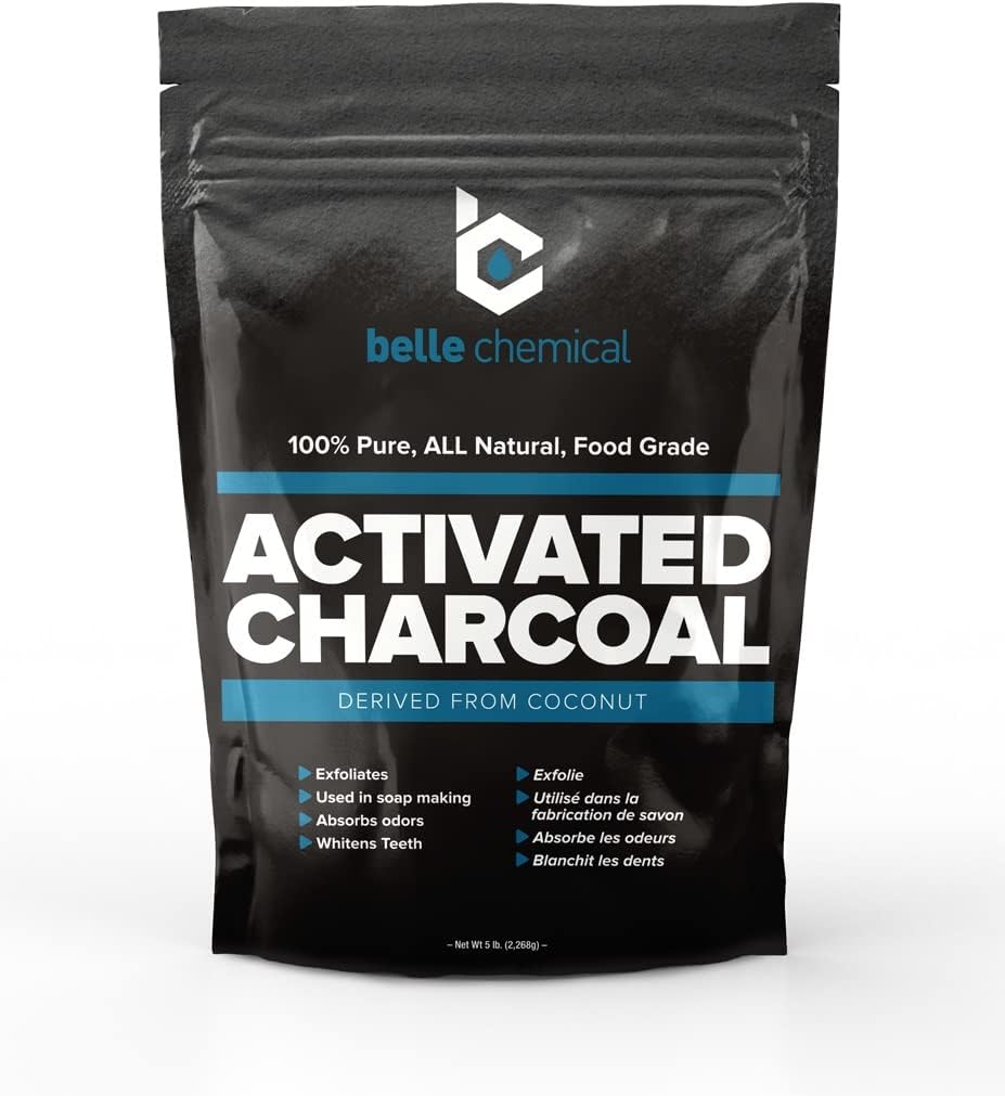 (5LB) Organic Coconut Activated Charcoal Powder - Food Grade, Kosher - Teeth Whitening, Facial Scrub, Soap Making (5 Pound)