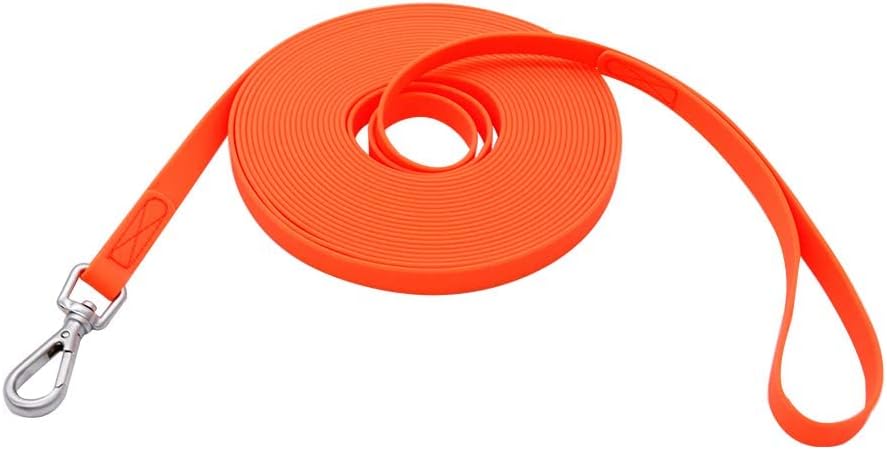 Waterproof Dog Training Leash 50FT 30FT 15FT 10FT 5FT Heavy Duty Recall Long Lead for Large Medium Small Dogs (50FT, Orange) - Image 2