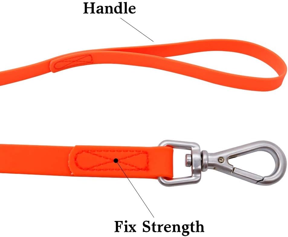 Waterproof Dog Training Leash 50FT 30FT 15FT 10FT 5FT Heavy Duty Recall Long Lead for Large Medium Small Dogs (50FT, Orange) - Image 3